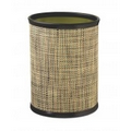 14" Woven Desert Metal Oval Waste Basket